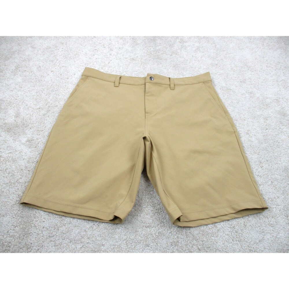 State & Liberty Shorts Mens 36x10 Brown Tan Performance Stretch Chino Golfing *